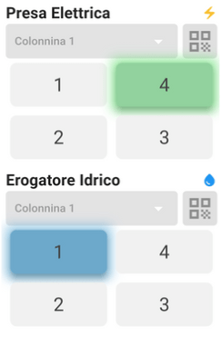Screenshot app BengsMarine gestione marina. Controllo remoto prese elettriche idriche